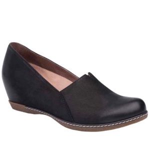 Dansko Liliana Wedges Black Burnished Nubuck